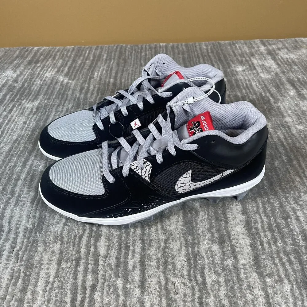 Jordan Stadium 90 Low TD Mens 12 Black Gray Mesh Football Cleats Nike HQ0210-060